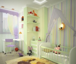 Детские комнаты  для новорожденных мальчиков.
 