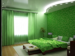 <p><em><strong>Ремонт спальни: Дизайн спальни с элементами зеленого.</strong></em></p>