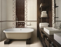 <p><em><strong>Ремонт ванной: стильная ванная комната с элементами дерева.</strong></em></p>