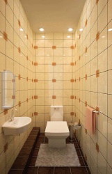 Ремонт и отделка туалета: дизайн санузла туалета WC - кремовый.